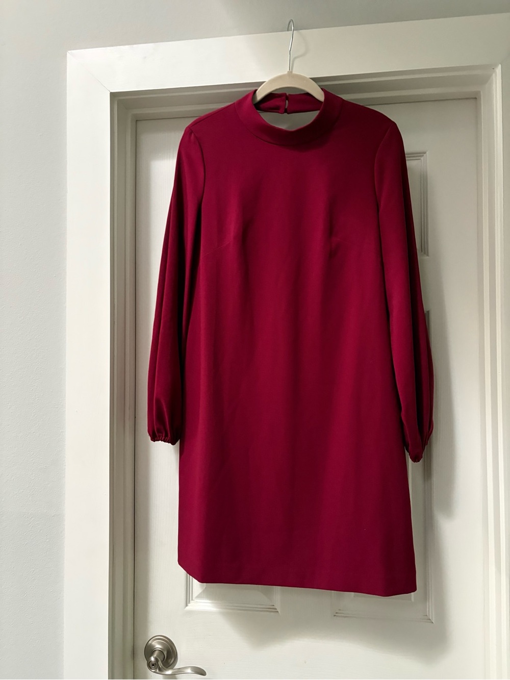 Eliza J Burgundy Mock Neck Shift Dress